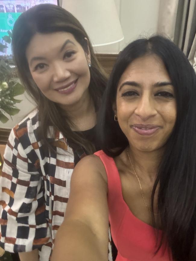 Jing Lee and Joanna Howe in a selfie at Parliament House on the night of the abortion vote.