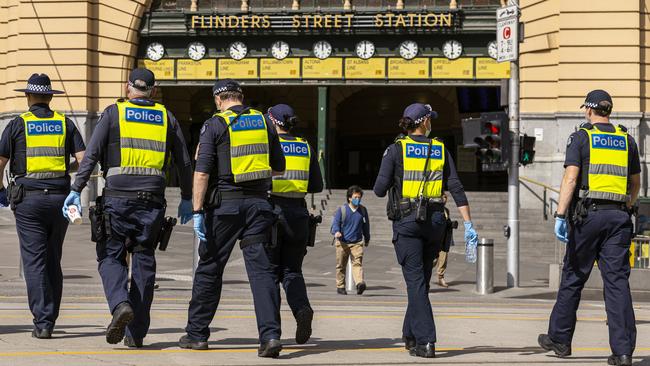 It is unclear what effect Covid-era policing has had on Victoria Police’s recruitment drive. Picture: Daniel Pockett