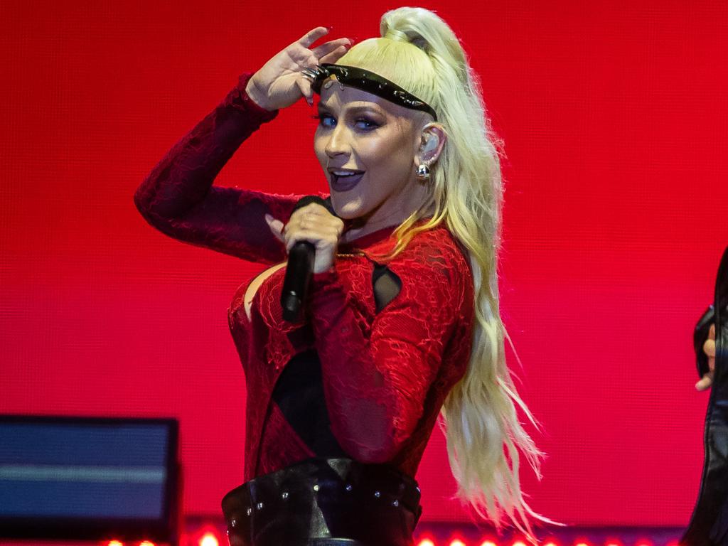 It was Aguilera’s first performance in Australia in 15 years. Picture: Jason Edwards