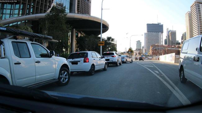 The Brisbane City Council photograph supplied with the ticket that Dave says proves he was pressing his brake and waiting to move forward.