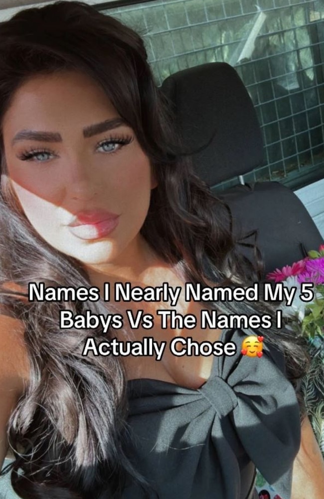 Mandy has been trolled after revealing the names of her 5 kids. Picture: TikTok/ManyVioletSmith