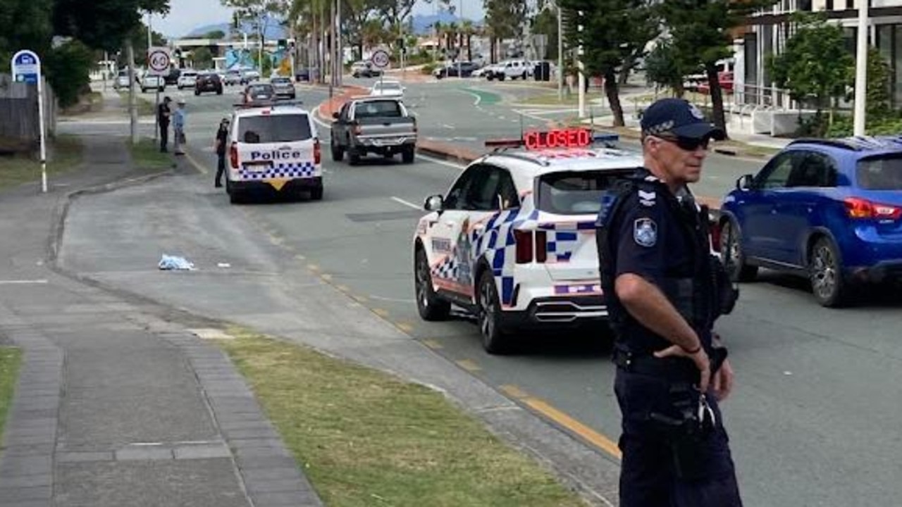 Police at the scene of a dramatic alleged stabbing on the Gold Coast at the weekend. Picture: Greg Stolz