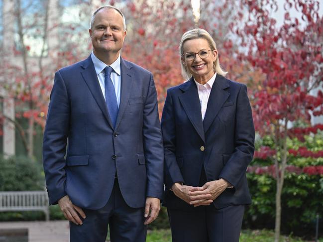 Opposition Leader Sussan Ley and Deputy Ted O’Brien in Canberra on Tuesday. Picture: NewsWire/Martin Ollman