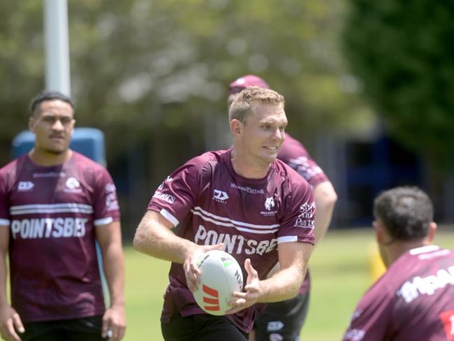 SYDNEY, AUSTRALIA -November 10, 2023.Manly Pre Season under way. Tom Trbojevic during training. Picture: Jeremy Piper