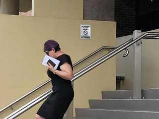 Brenda Leanne Macklin leave court after an appearance on fraud charges. Picture: Troy Kippen
