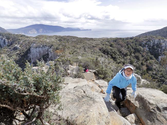 Day 3. Mimi Darcey reached The Blade near Cape Pillar. PICTURE: Richard Jupe