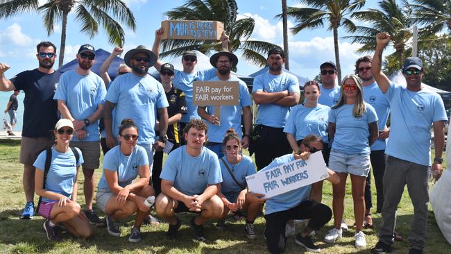 Union members on strike against Cruise Whitsundays