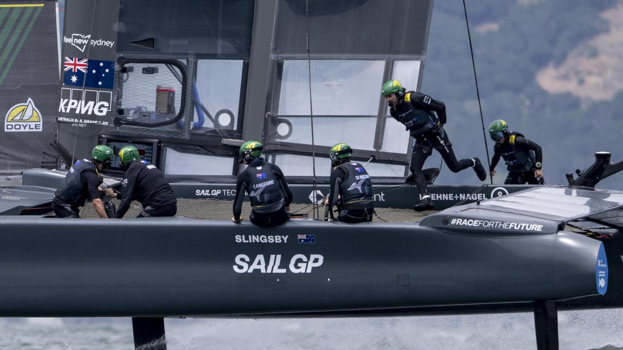 It wasn’t to be for the Aussies, who had technical issues. Photo: Ricardo Pinto for SailGP.