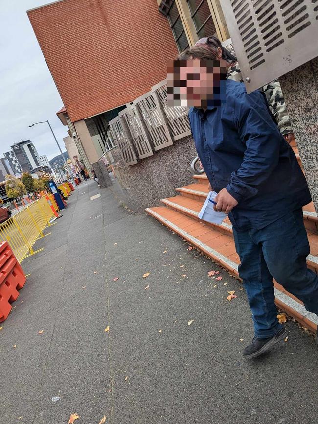 Bradley Graham Paul Cate leaves Hobart Magistrates Court.