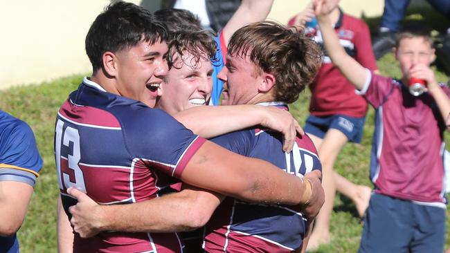 GPS schoolboy rugby union game between The Southport School and Churchie. TSS Player No14 try Blake Raymond Churchie Player No Picture Mike Batterham