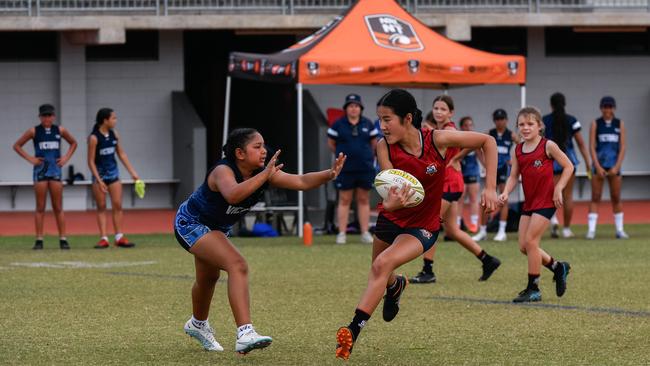 Julia Yang for South Australia against Victoria at the 2023 National Combined Touch Championships in Darwin. Picture: Pema Tamang Pakhrin