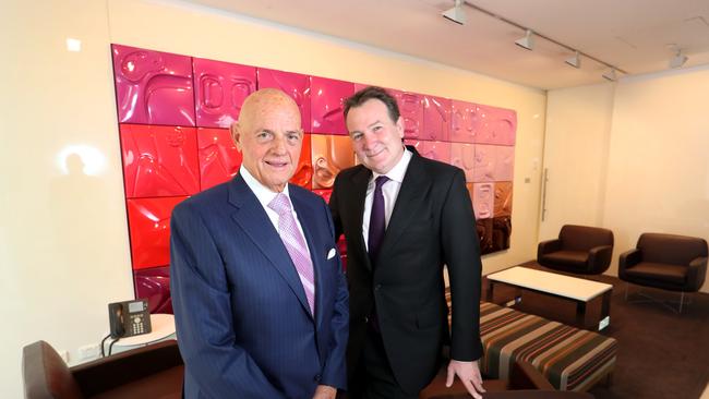 Premier Investments chairman Solomon Lew and CEO Mark McInnes at their office in Melbourne CBD Picture: David Geraghty, The Australian.