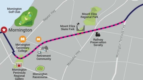 Cyclists and the local council want the section between Peninsula Trail: Missing link Moorooduc and Mornington prioritised. Picture: Mornington Peninsula Shire