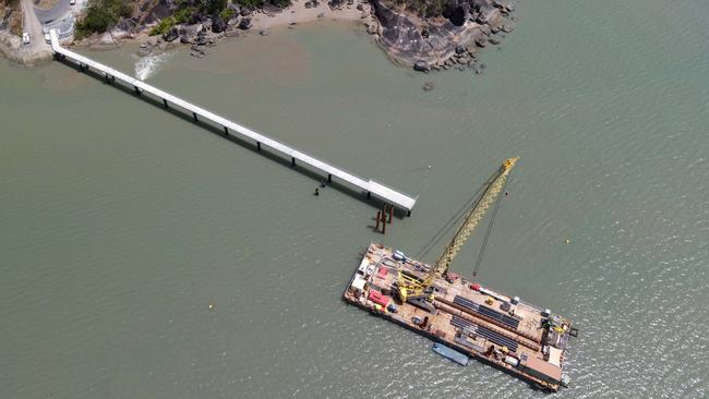 Construction work is well under way on the jetty. Picture: Brendan Radke