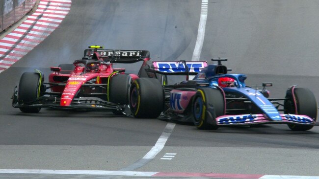 Carlos Sainz ran into the back of Esteban Ocon.