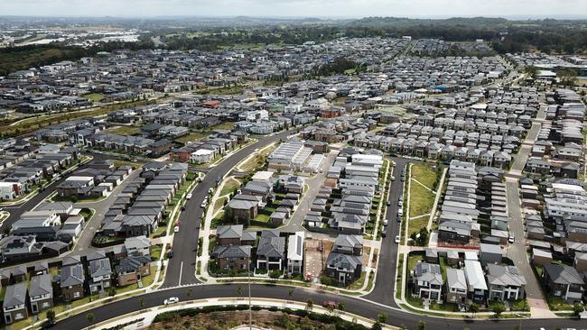 New homes in Sydney’s southwest. Picture: Jonathan Ng