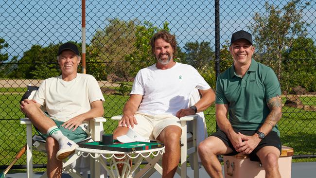 Pat Rafter, centre with Rallee co-founders and co-ceos Dave  Keam and James Gourley.