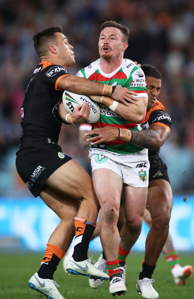 Damien Cook impact was limited heavily by the Tigers. (Photo by Matt King/Getty Images)