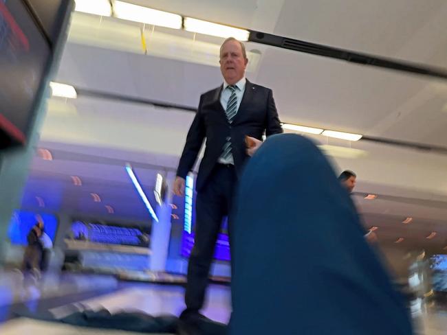 Peter Costello at Canberra airport. Picture: Liam Mendes