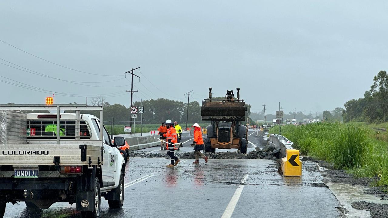 Floods have closed off the Bruce Highway at Calen. Picture: Heidi Petith.