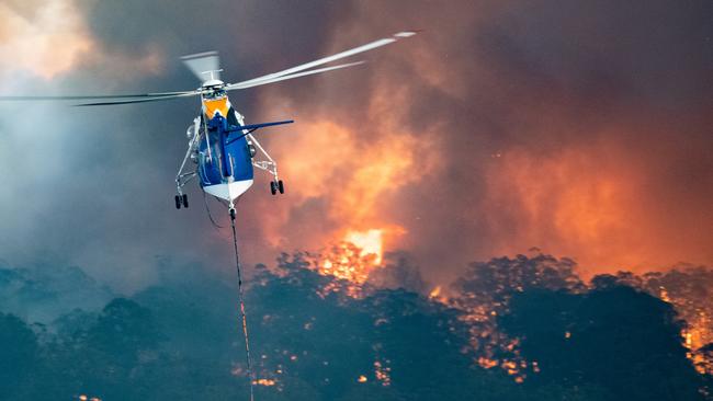 The East Gippsland fires as seen from the air. Picture: State Control Centre