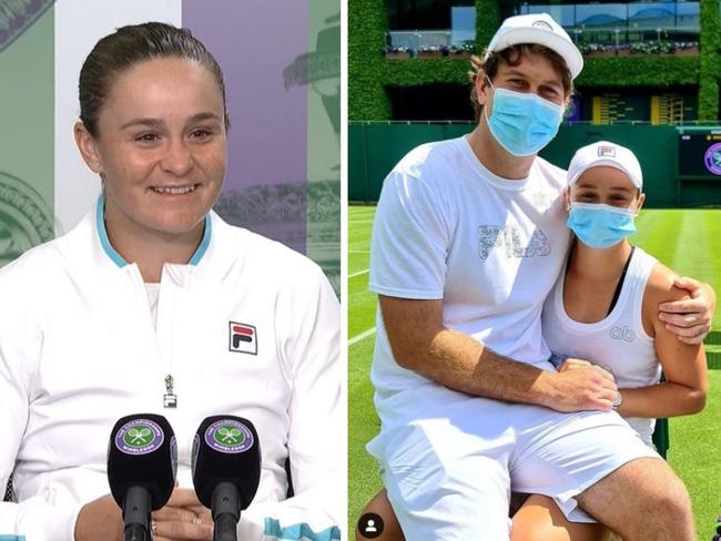 Ash Barty was bemused when asked about her boyfriend Gary Kissick.