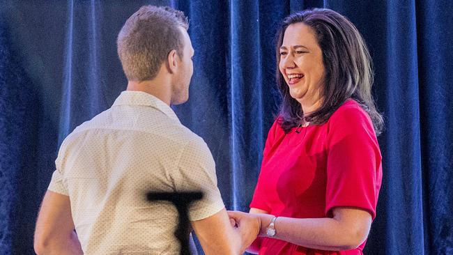 Boxer Jeffrey Horn  and  Queensland Premier Annastacia Palaszczuk speaking at the 2017 Queensland Australian Labor Party (ALP) 2017 Campaign Launch at the Gold Coast Convention Centre on the Gold Coast during the Queensland Election campaign on Sunday.   Picture: Jerad Williams