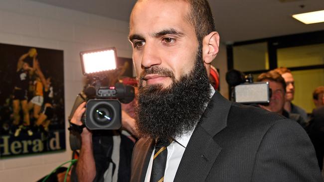 People desperate to portray any booing of Richmond Tigers defender Bachar Houli as bigotry are forgetting one thing. Picture: AAP Image/Joe Castro