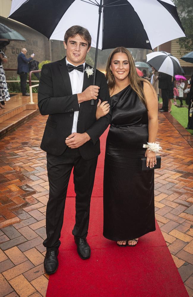 Elliott Sargent partners Lexi McNall at Fairholme College formal, Wednesday, March 27, 2024. Picture: Kevin Farmer