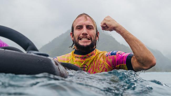 Owen Wright of Australia wins the 2019 Tahiti Pro Teahupo'o after winning the final at Teahupo'o on August 28, 2019 in Tahiti, French Polynesia. Picture: Matt Dunbar/WSL