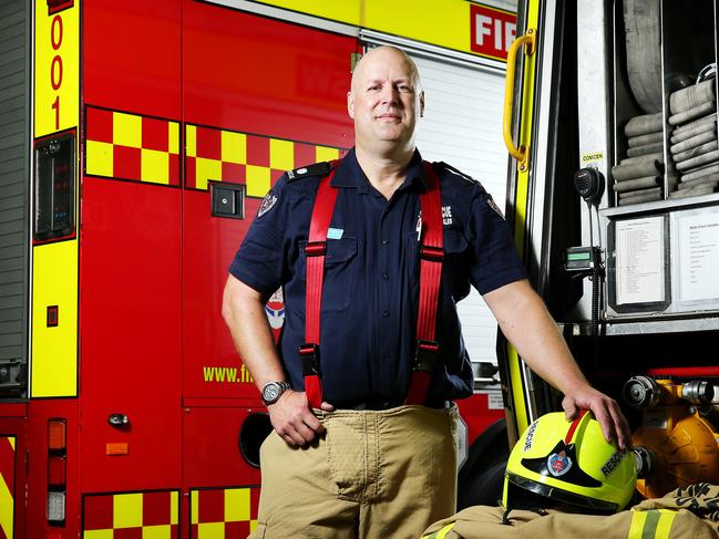 NSW firefighter Paul Sharratt suffers from PTSD and wants to help raise funds for men’s health as part of Movember. Picture: Tim Hunter