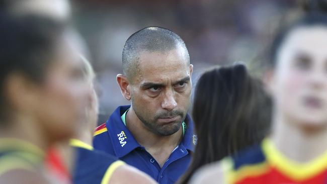 Crows superstar Andrew McLeod at an Adelaide AFLW match. Picture: Sarah Reed