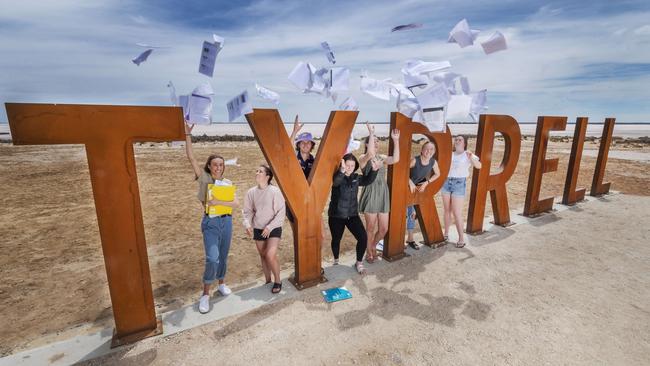 Tyrrell College celebrates its median VCE study score of 34, putting it firmly in the top 25 per cent of the state’s school by performance. Picture: Rob Leeson