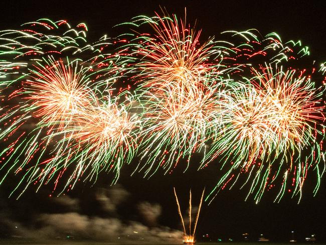 Fireworks at the 2024 Territory Day at Mindil Beach, Darwin. Picture: Pema Tamang Pakhrin
