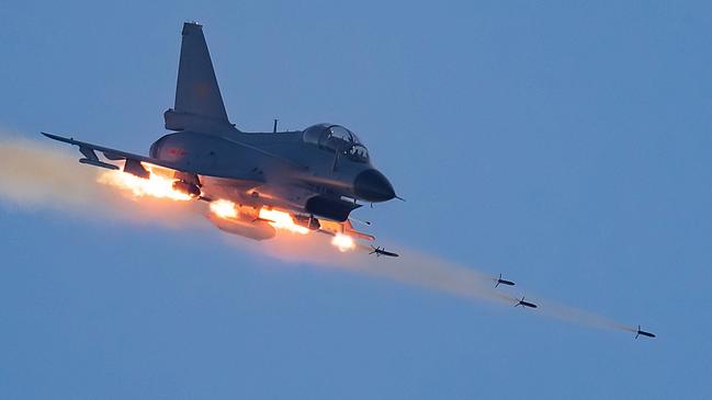 A Chinese J-10 fighter jet during military exercises. Picture: Supplied