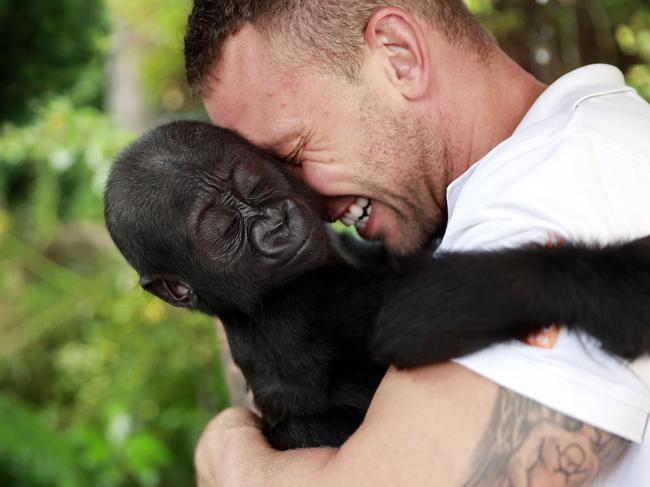 Chad Staples with Kauis, who is now five months old. Picture: Tim Hunter