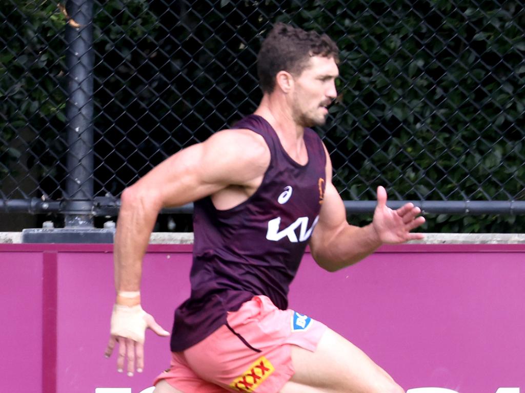 Corey Oates, Winger, at Broncos training Clive Berghofer Field, Red Hill , on Thursday 23rd March 2023 - Photo Steve Pohlner