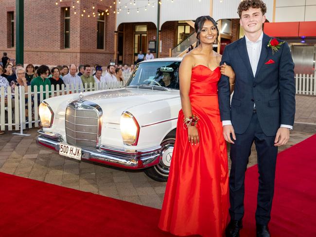 CLASS OF 2024: Townsville Grammar School formal. Students Ina Singh & Ted Muller.