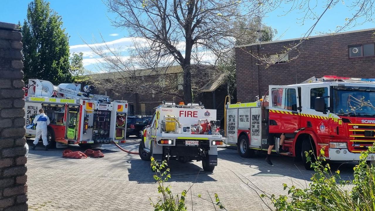 Crews control unit fire at North Hobart