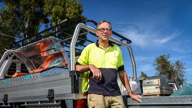 Builder John Atkins is also urging tradies to lock up. He’s just purchased a new Holden Colorado with lockable drawers for his tools. Picture: Penny Stephens