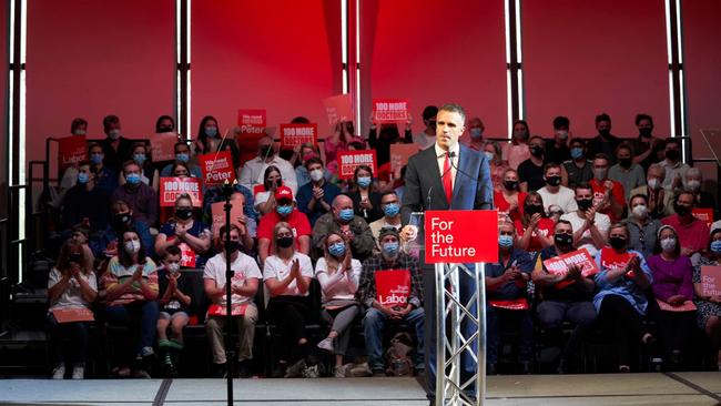 Malinauskas on stage at the official Labor campaign launch . Picture: South Australian Labor