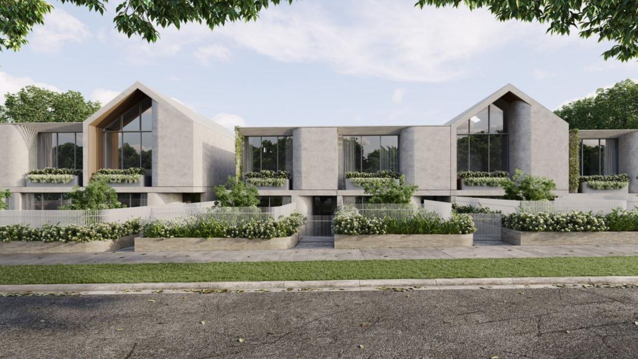 A render showcasing some of the proposed townhouses. Source: Fathom Group.