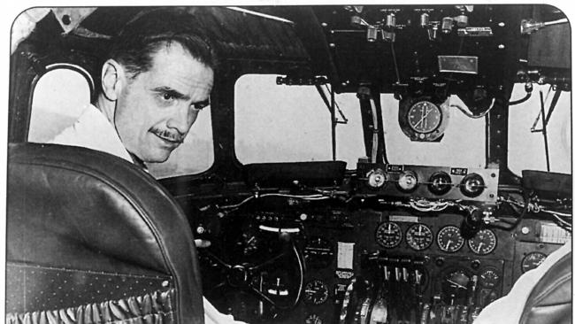 Donald Nixon accepted a $US205,000 loan from millionaire Howard Hughes, pictured in cockpit during flight tests for his flying boat aeroplane Hercules, also known as Spruce Goose, in late 1940s.