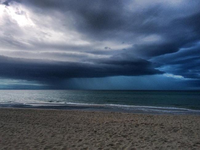 Carrum MP Donna Bauer shared this scary sky at Carrum beach on her Facebook page this morning. Picture: Facebook.