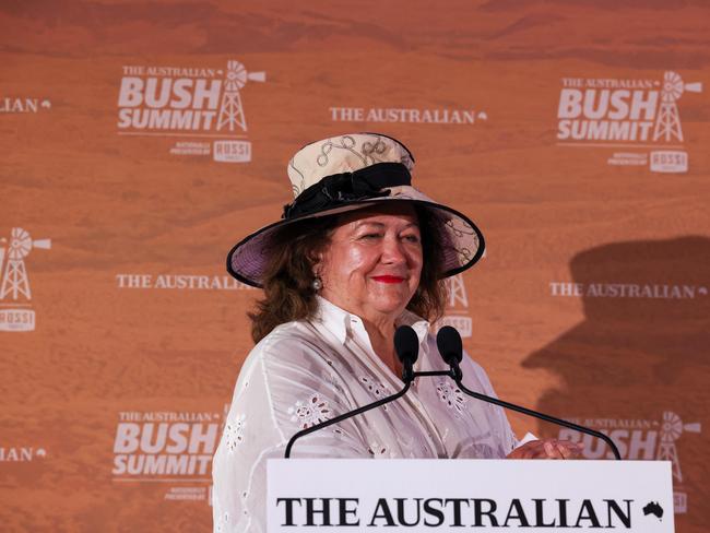 30/8/2024Bush Summit at Port HedlandDr Gina Rinehart  speaksPic Colin Murty