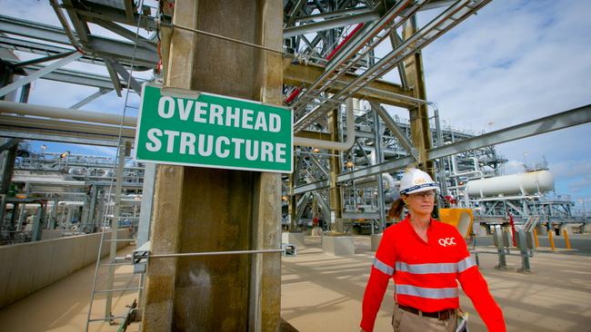 A worker at Shell’s Queensland Curtis Liquefied Natural Gas (QCLNG) project in Gladstone.