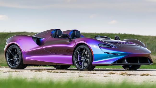 The 2021 McLaren Elva in the somewhat incongruouas colour of “Pacific colourstream”