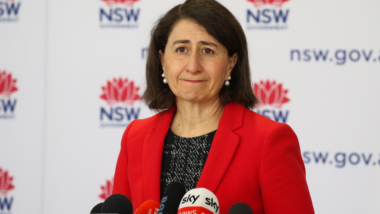 Ms Berejiklian was forced to defend the lack of widespread rapid antigen testing. Picture: NCA NewsWire / Gaye Gerard
