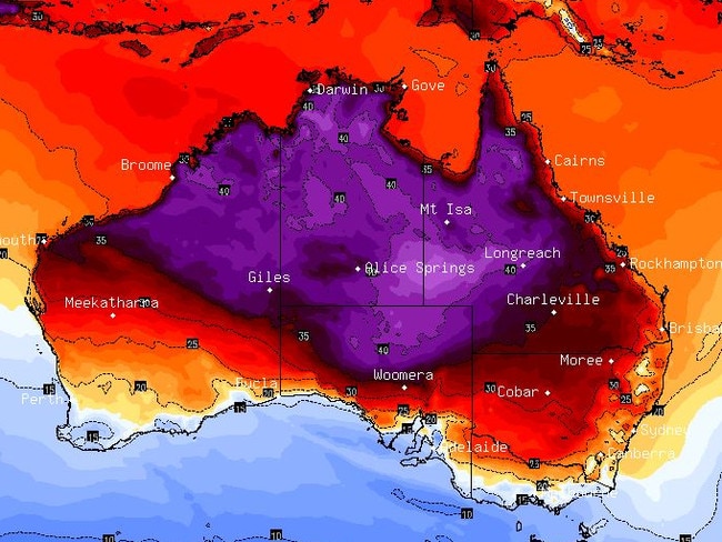 Desert heat, surpassing 40C inland, will be a feature of the week in Central Australia and Queensland. Picture: BSCH.