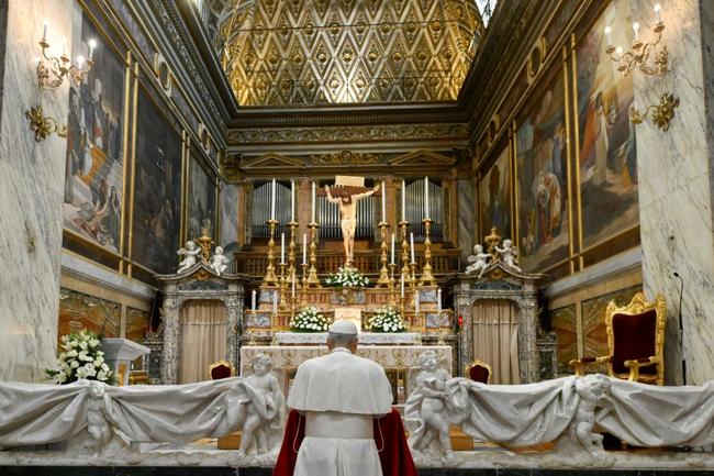 The new pope made a 'private visit' to the Mother of Good Counsel Sanctuary in Genazzano, near Rome